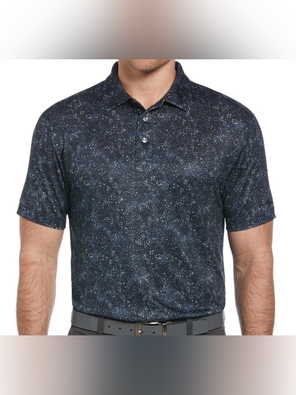 Ben Hogan Confetti Print Short Sleeve Golf Polo 1/4 Button